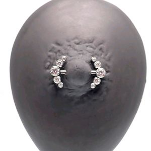 BRAND NEW Titanium Swarovski Crystal Nipple Ring